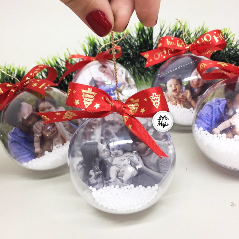Bolinhas de Natal Personalizado com foto | 5 unidades – Art Studio Maju