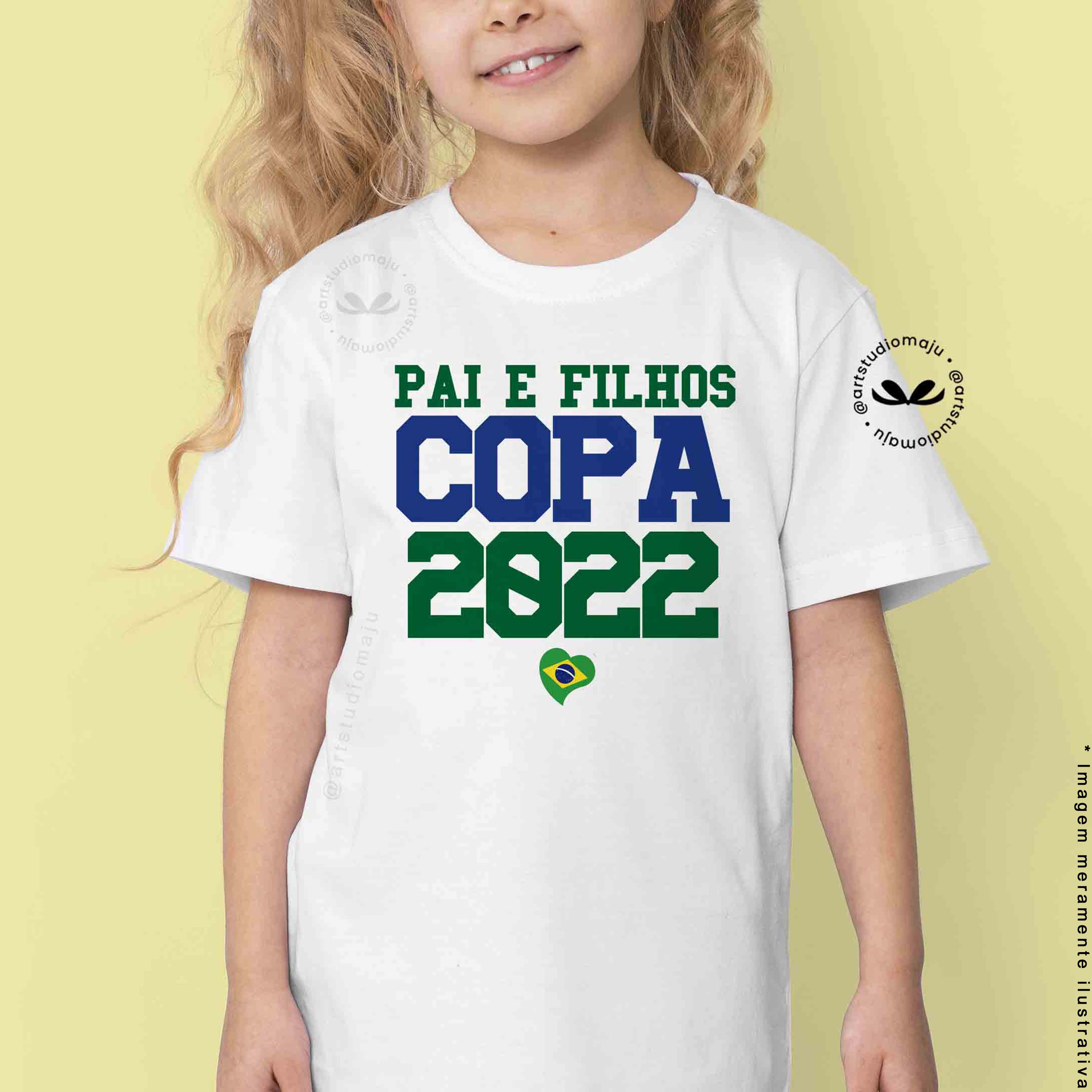 Camiseta Brasil Copa Do Mundo Com Nome E Número Infantil